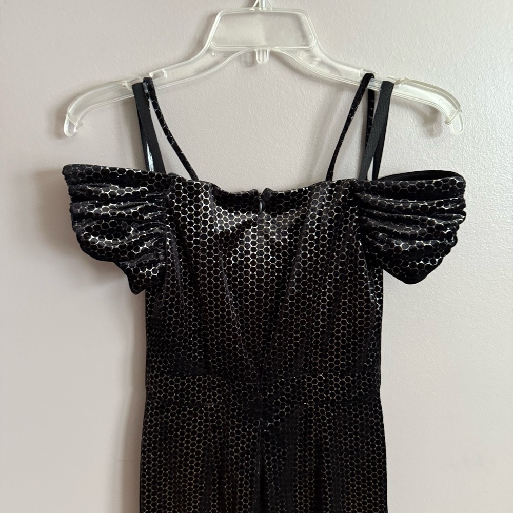 Laundry By Shelli Segal Black Velvet Off the Shoulder Sheath Dress Size 0 - Picture 8 of 10